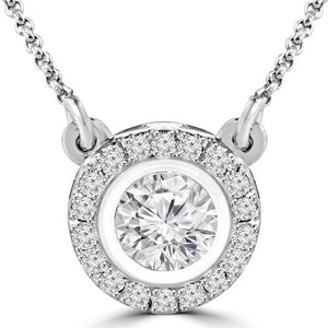 Fancy & round 4.5 carats diamonds pendant necklace jewelry white Gold 14k