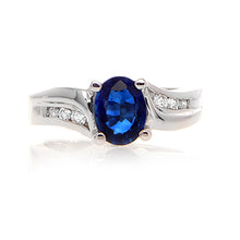 SAPPHIRE RING WITH DIAMONDS-1026