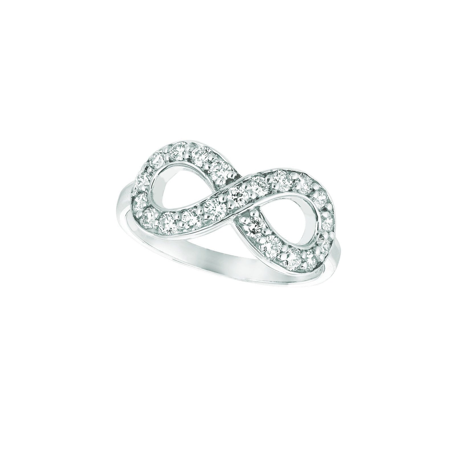 Diamond infinity wrap ring 0.65 carats 14K White Pave