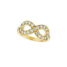 Diamond infinity wrap ring 0.65 carats 14K Yellow Pave