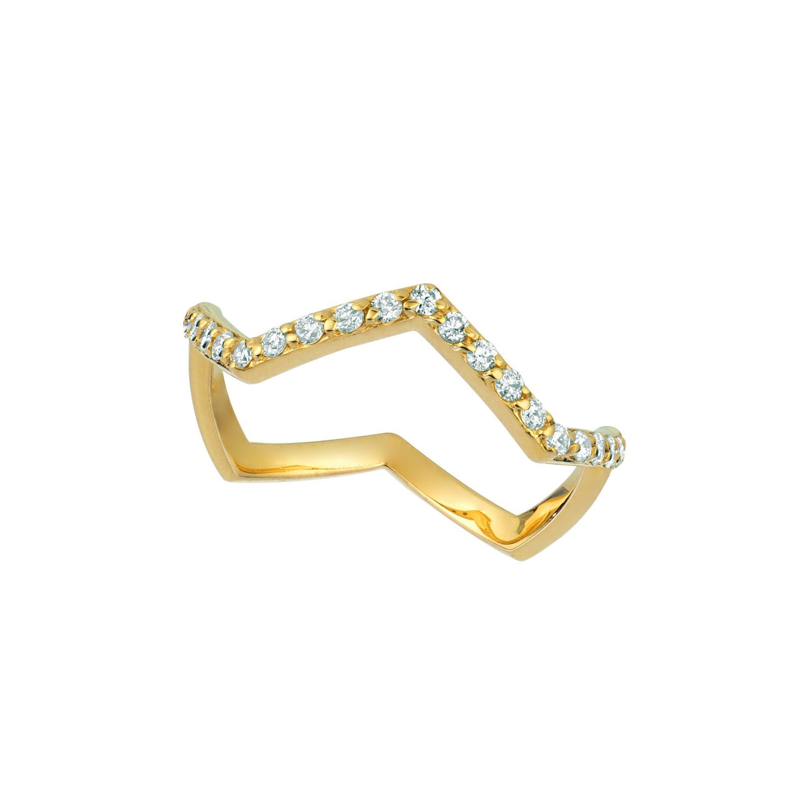 Diamond wrap band ring 0.25 carats 14K Yellow Pave
