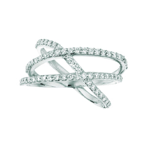 Diamond wrap ring 0.65 carats 14K White Pave