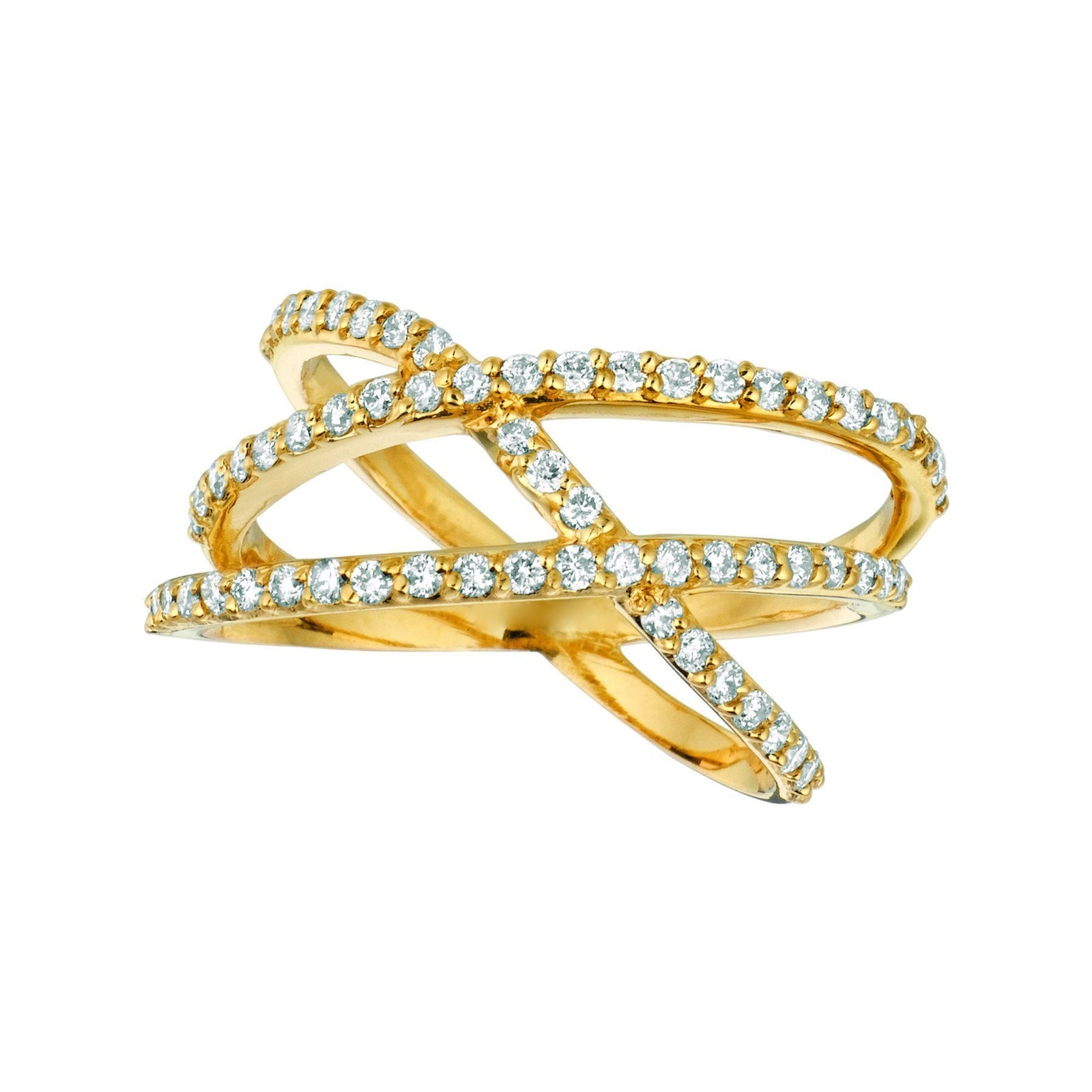 Diamond wrap ring 0.65 carats 14K Yellow Pave