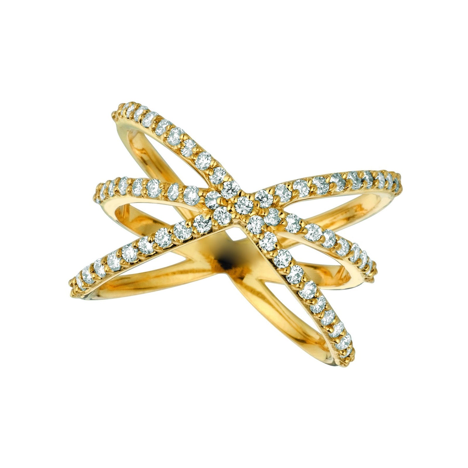 Diamond wrap ring 0.65 carats 14K Yellow Pave