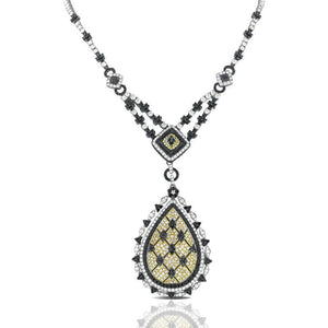 15.67 Carats diamonds necklace pendant white gold 14k jewelry new