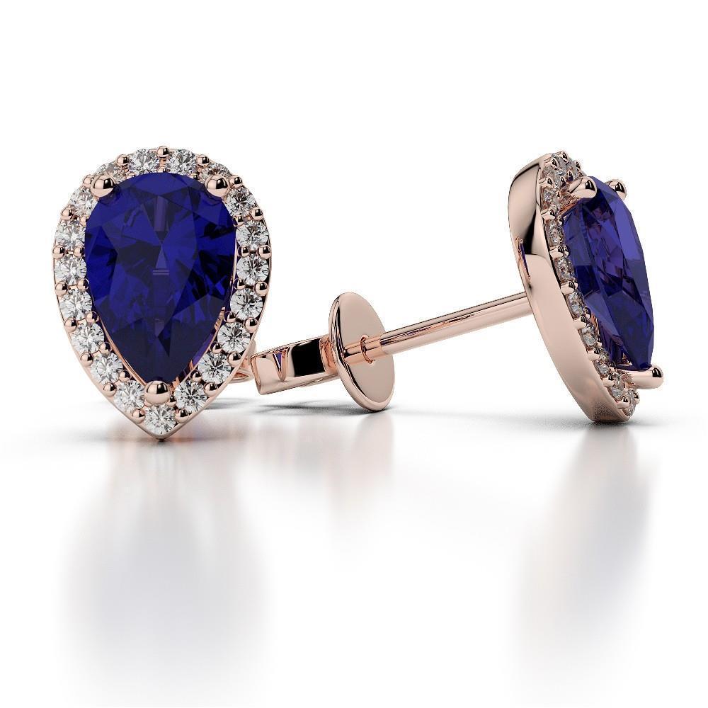5.50 carats SRI LANKA SAPPHIRE diamonds Lady studs earrings
