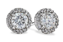 14k white gold 4.60 Carats round cut sparkling diamonds Studs earring