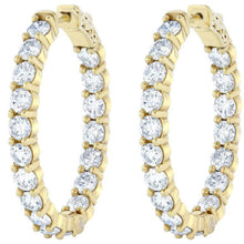 Sparkling diamonds HOOP earrings 4.68 Carats out in gold yellow 14k
