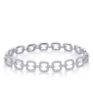 Sparkling diamond ladies 2.20 carats bracelet fine white gold 14K