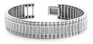 Diamonds MENS bracelet gold white 14k Small F/G VS2/SI 4.85 Carats