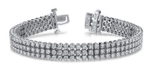 Sparkling round diamonds triple strand bracelet white gold 14k 18 Ct