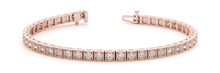 Sparkling round cut diamonds RG 14k Milligrain Bracelet 4.40 carats