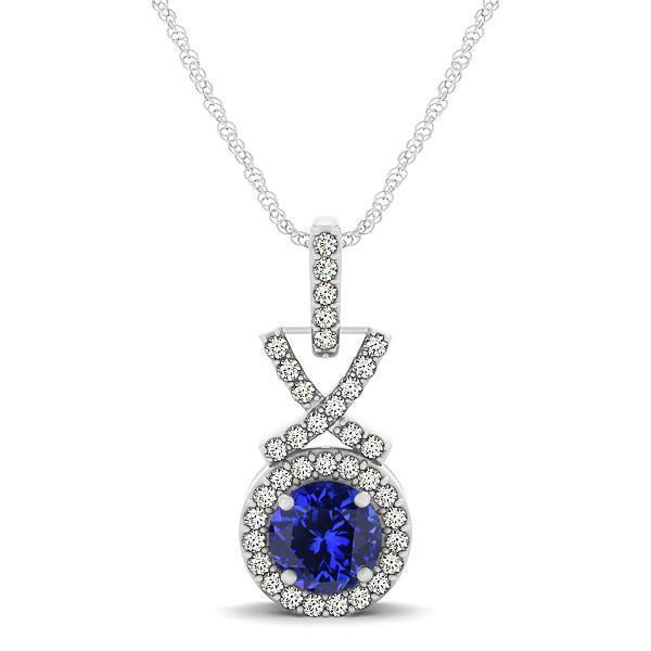 Tanzanite with diamonds pendant necklace white gold 14k 3.00 Ct jewelry