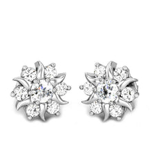 Diamonds flower style studs earrings gorgeous round cut 3.40 ct