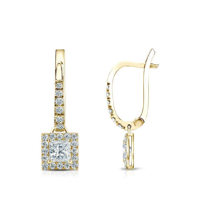 Gorgeous diamonds 3.80 carats Dangle earrings 14k yellow gold