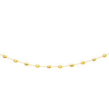 14k Yellow Gold Necklace with Polished and Textured Pebble Stations