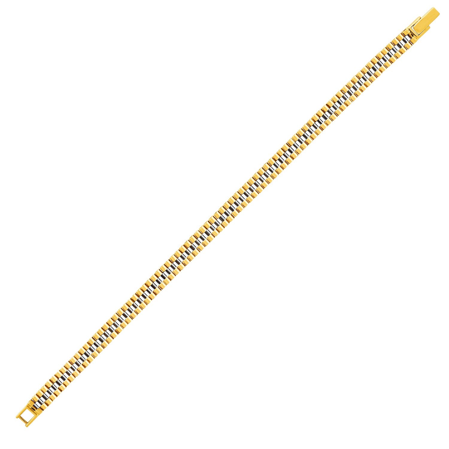 Panther Link Bracelet in 14k Two-Tone Gold