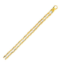 14k Two-Tone Gold Men's Bracelet with S Style Bar Links