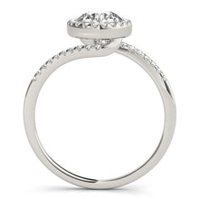 14k White Gold Halo Design Bypass Round Diamond Engagement Ring (5/8 cttw)