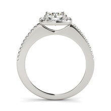 14k White Gold Pave Style Slim Shank Diamond Engagement Ring (1 1/8 cttw)