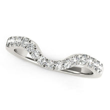 14k White Gold Curved Style Wedding Ring with Diamonds (1/3 cttw)