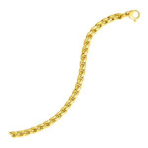 14k Yellow Gold 7 1/2 inch Round Curb Chain Bracelet
