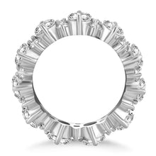 14k White Gold Ornamental Round Diamond Eternity Ring