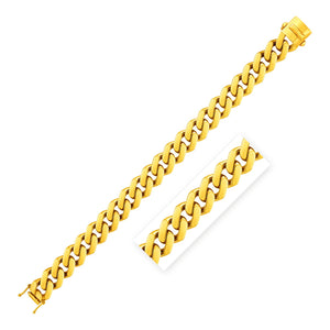 14k Yellow Gold 8 1/2 inch Wide Polished Curb Chain Bracelet