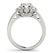 14k White Gold Antique Style Halo Round Diamond Engagement Ring (2 cttw)