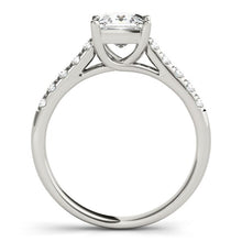 14k White Gold Trellis Set Princess Cut Diamond Engagement Ring (1 1/4 cttw)