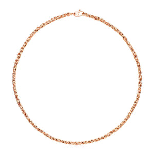 14k Rose Gold 17 inch Braid Link Necklace