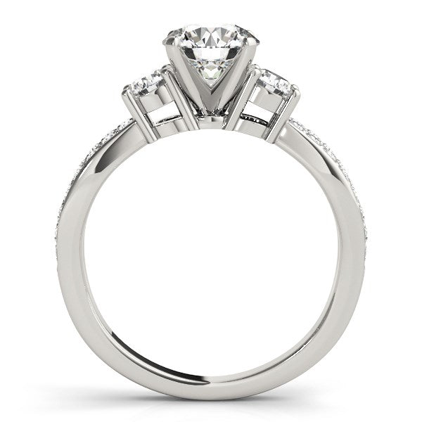 14k White Gold Split Shank Round Diamond Engagement Ring (1 5/8 cttw)