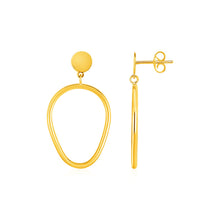 Shiny Pear Shaped Drop Earrings in 14k Yellow Gold