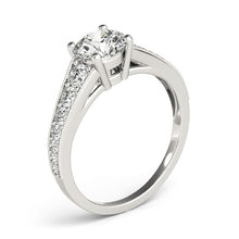 14k White Gold Antique Tapered Shank Diamond Engagement Ring (1 3/8 cttw)