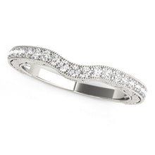 14k White Gold Antique Style Milgrained Curved Diamond Ring (1/4 cttw)