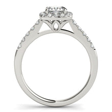 14k White Gold Square Outer Shape Round Diamond Engagement Ring (3/4 cttw)