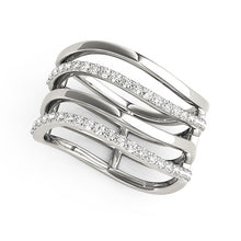 14k White Gold Multiple Band Design Ring with Diamonds (3/8 cttw)