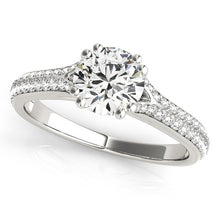 14k White Gold Double Prong Multirow Band Diamond Engagement Ring (1 1/8 cttw)
