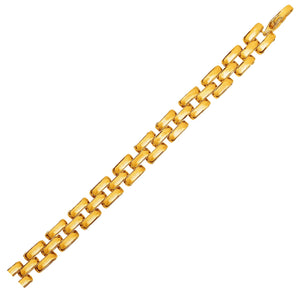 Three-Row Panther Link Bracelet in 14k Yellow Gold