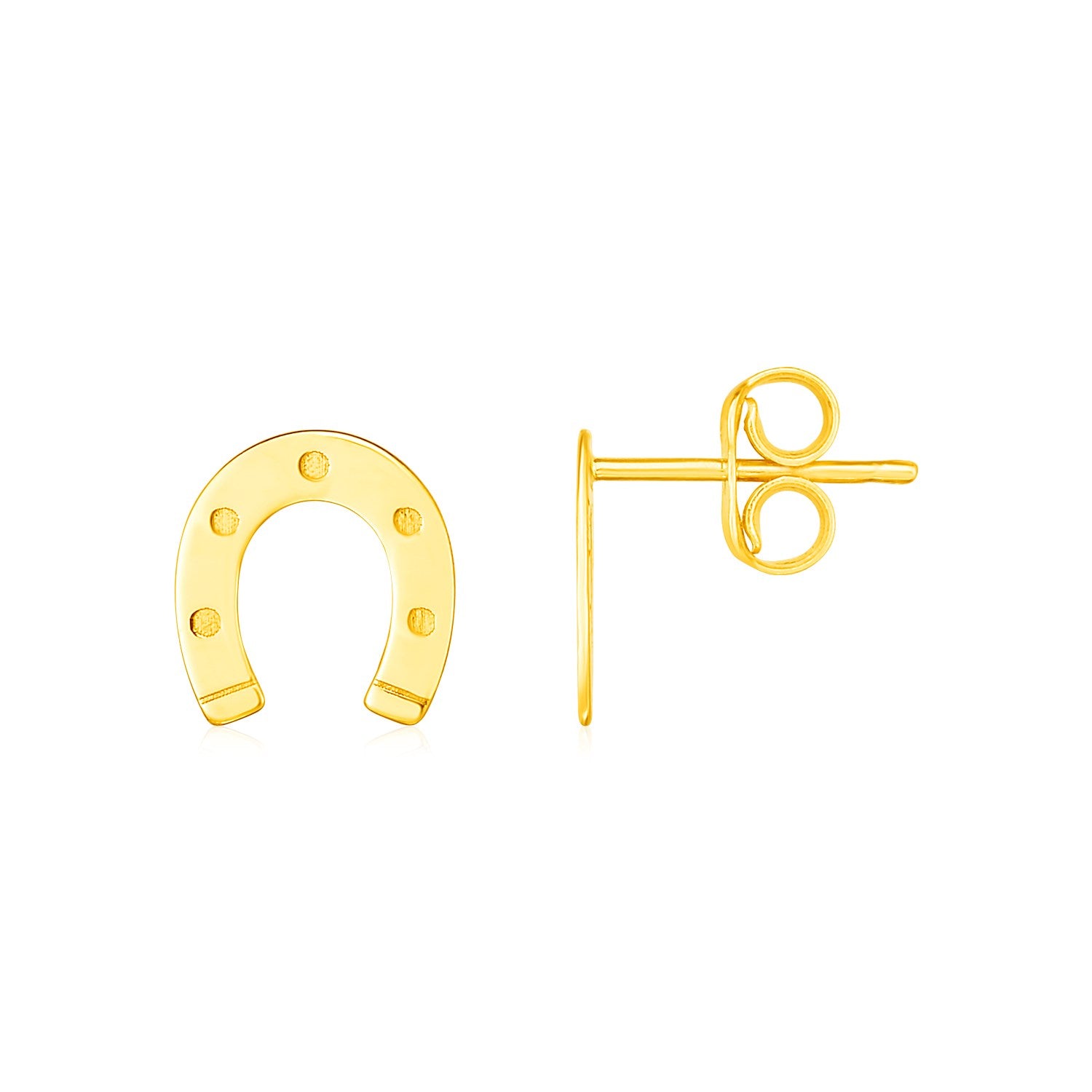 14K Yellow Gold Horseshoe Earrings