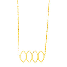 14K Yellow Gold Stylized Honeycomb Necklace