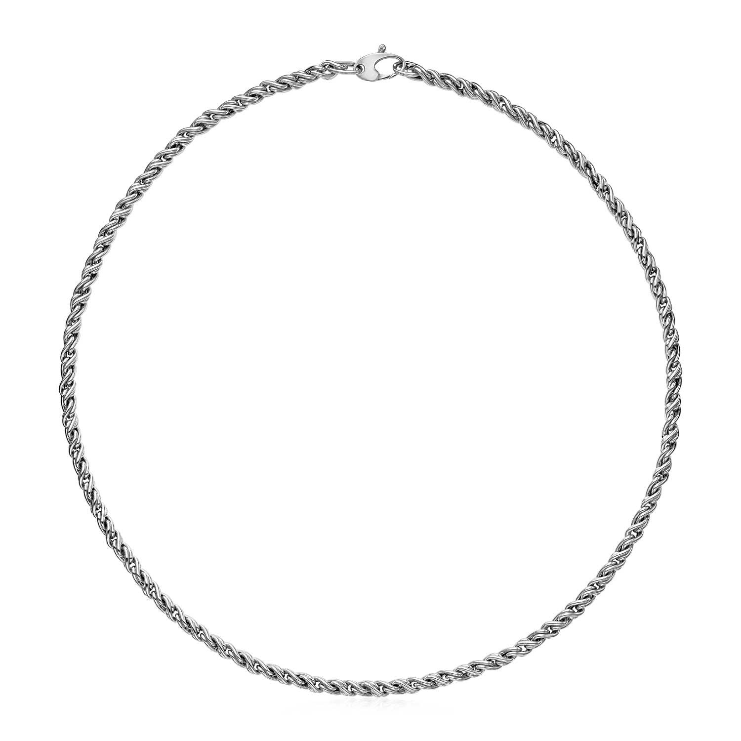 14k White Gold 17 inch Braid Link Necklace