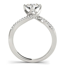 14k White Gold Spiral Design Pronged Diamond Engagement Ring (1 1/8 cttw)