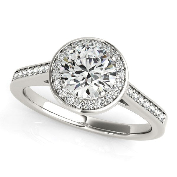 14k White Gold Halo Round Diamond Engagement Ring (1 1/4 cttw)