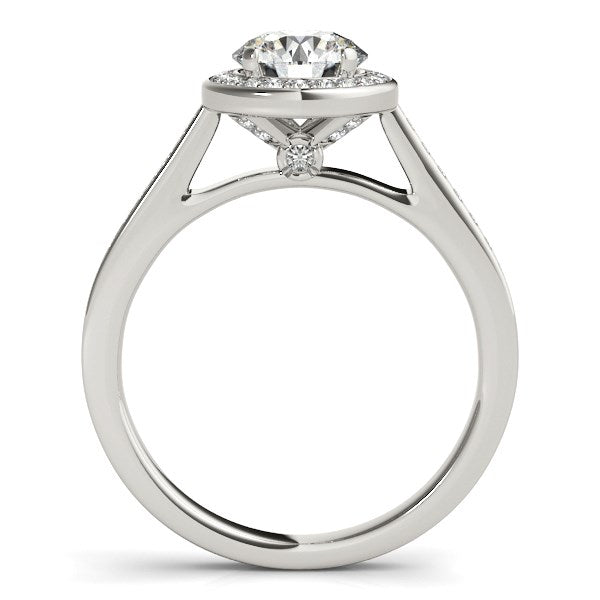 14k White Gold Halo Round Diamond Engagement Ring (1 1/4 cttw)