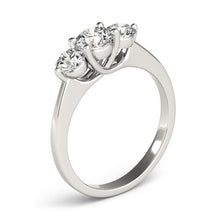 14k White Gold Classic 3 Stone Round Diamond Engagement Ring (1 cttw)