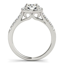 Square Shape Halo Diamond Engagement Ring in 14k White Gold (1 1/2 cttw)