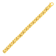 Mens Twisted Oval Link Bracelet in 14k Yellow Gold