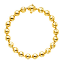 14k Yellow Gold 7 3/4 inch Polished Bead Bracelet