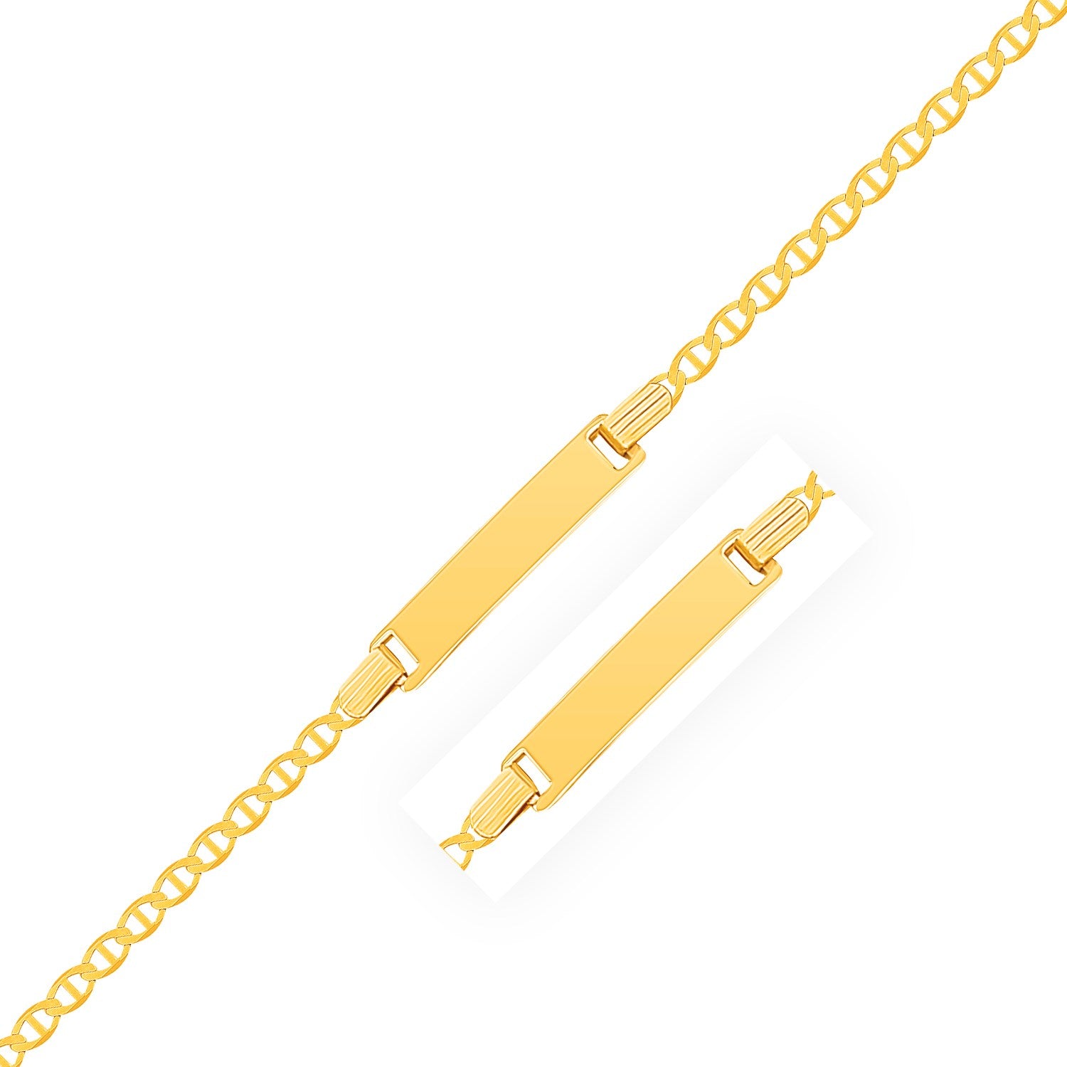 14k Yellow Gold Mariner Style Link Children's ID Bracelet